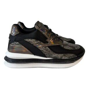 UNILADY / Franky-2 / Reflective / Snakeskin/  Sneakers Size US 10